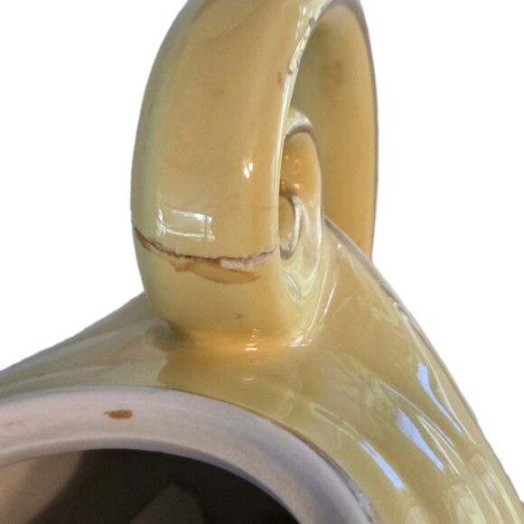 1940s Vintage Hall Genie Style China Yellow Teapot Some Cracks - Picture 5 of 10